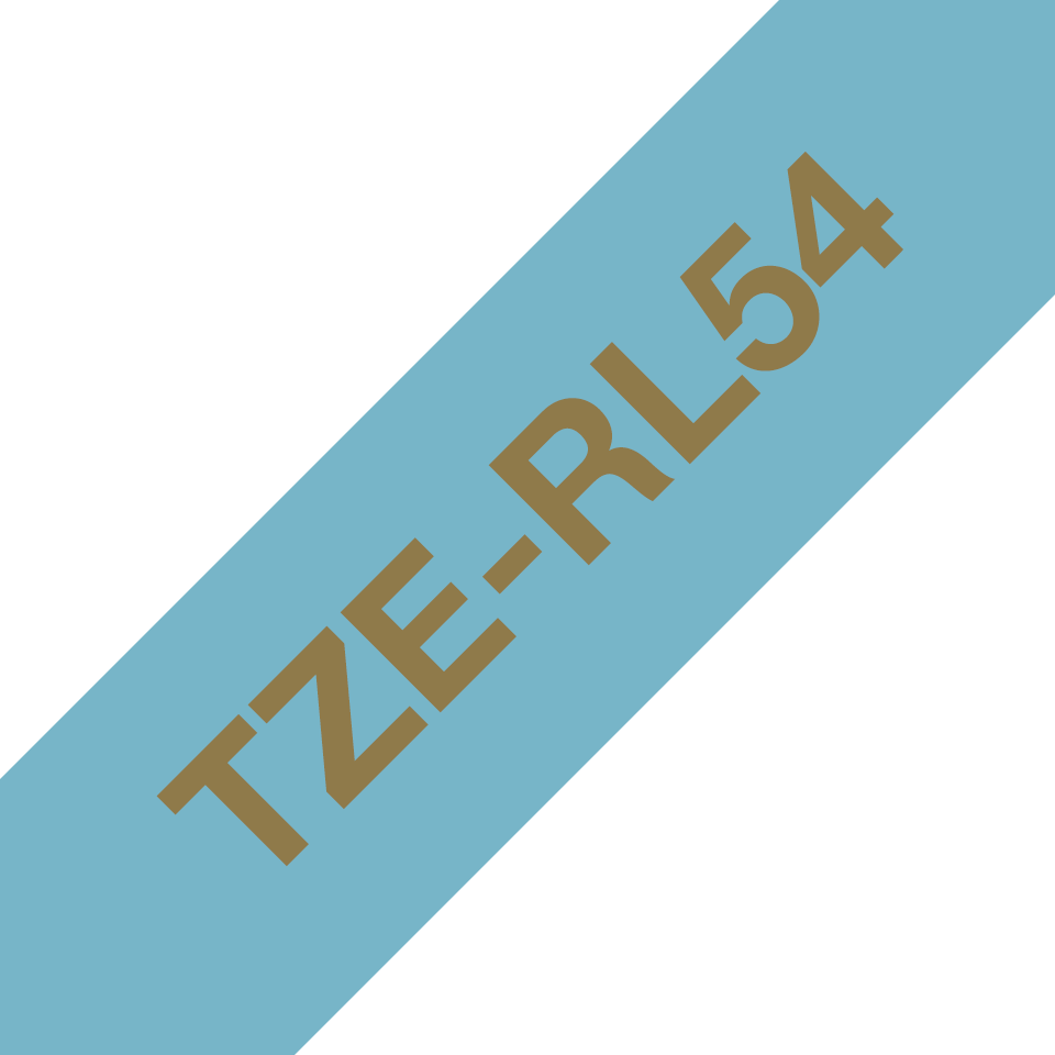 Originalt Brother TZeRL54 silkebånd – gull på lyseblått, 24 mm bred